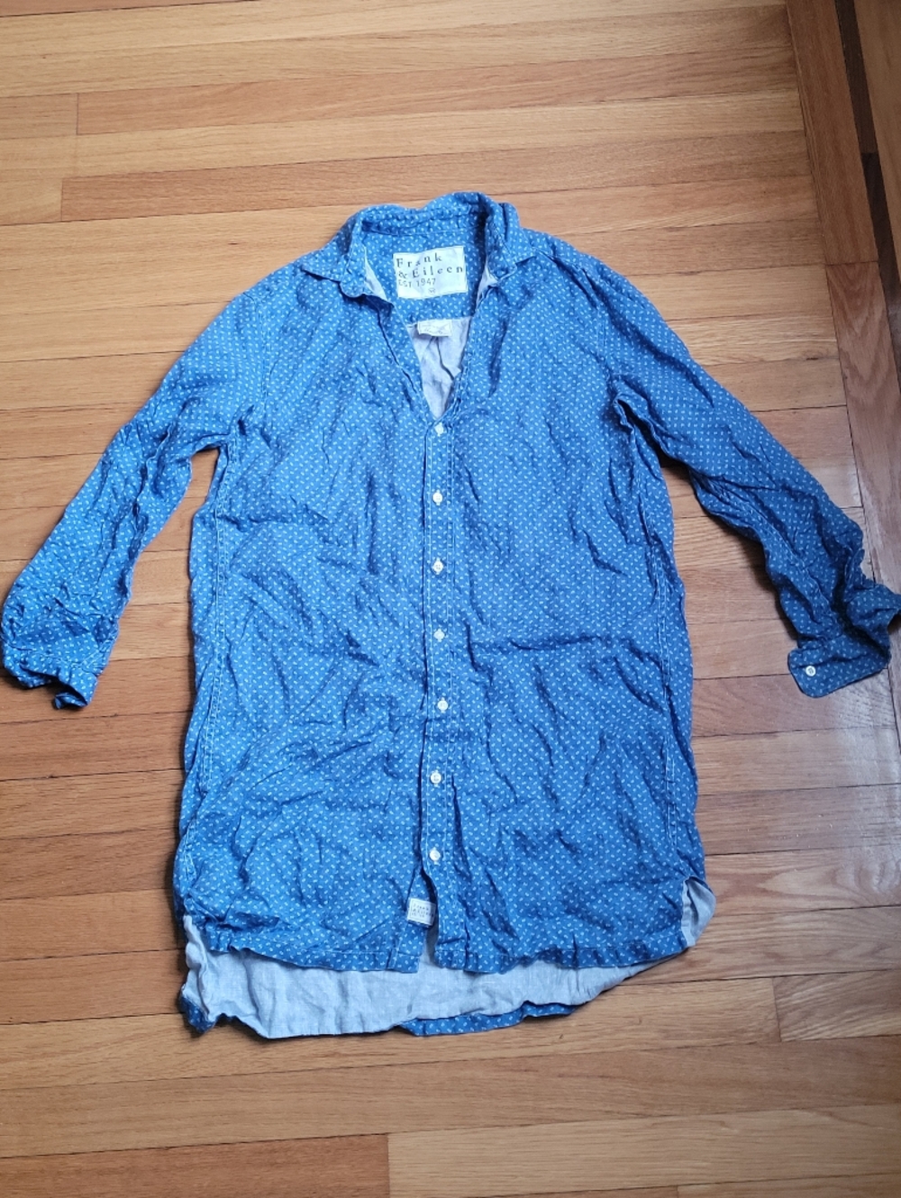 FRANK AND EILEEN HUNTER LINEN SHIRTDRESS SHIRT DRESS - Picture 2 of 5